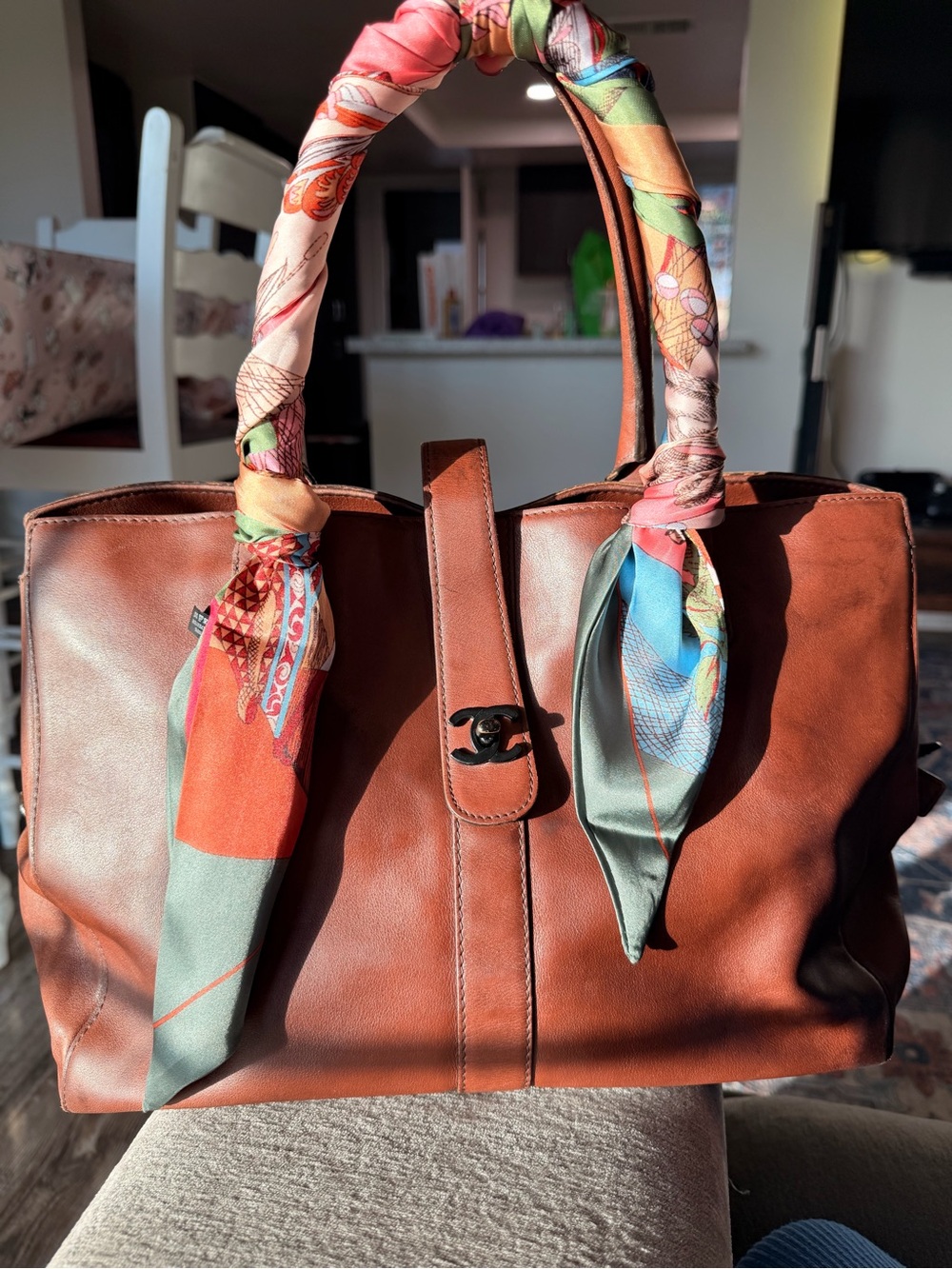 Vintage Chanel Classic Brown Leather Weekender Bag with Top Handles - Picture 3 of 11